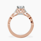 14ct Rose Gold Letitia Side Stone Lab Diamond Ring side right image one