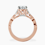 2.06 ct. oval Letitia Side Stone Ring in 14kt rose gold side right image one