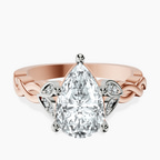 14ct Rose Gold Letitia Side Stone Lab Diamond Ring front image