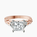 18ct Rose Gold Letitia Side Stone Lab Diamond Ring front image