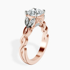 18kt Rose Gold Letitia Side Stone Lab Diamond Ring standing product image one