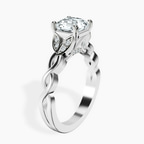Platinum Letitia Side Stone Lab Diamond Ring standing product image one