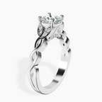 1.02 ct. cushion Letitia Side Stone Ring in 14kt white gold standing product image one