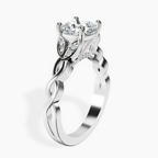 Platinum Letitia Side Stone Lab Diamond Ring standing product image one