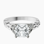 Platinum Letitia Side Stone Lab Diamond Ring front image