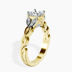 1.49 ct. cushion Letitia Side Stone Ring in 18kt yellow gold standing product image one