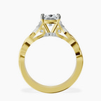 1.49 ct. cushion Letitia Side Stone Ring in 18kt yellow gold side right image one