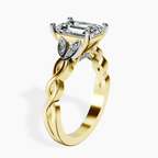 2.93 ct. emerald Letitia Side Stone Ring in 10kt yellow gold standing product image one