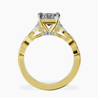 2.93 ct. emerald Letitia Side Stone Ring in 10kt yellow gold side right image one