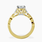 2.99 ct. oval Letitia Side Stone Ring in 18kt yellow gold side right image one