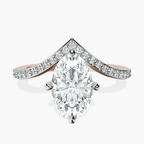 18kt Rose Gold Zelda Classic Chevron Lab Diamond Ring front image