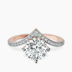 14kt Rose Gold Zelda Classic Chevron Lab Diamond Ring front image