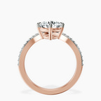 14kt Rose Gold Zelda Classic Chevron Lab Diamond Ring side right image one