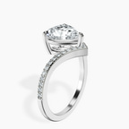 Platinum Zelda Classic Chevron Lab Diamond Ring standing product image one