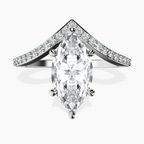 Platinum Zelda Classic Chevron Lab Diamond Ring front image