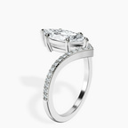 Platinum Zelda Classic Chevron Lab Diamond Ring standing product image one