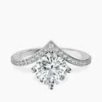 14kt White Gold Zelda Classic Chevron Lab Diamond Ring front image