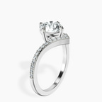 2.82 ct. round Zelda Chevron Ring in 10kt white gold standing product image one