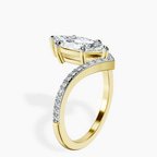 2.92 ct. marquise Zelda Chevron Ring in 10kt yellow gold standing product image one