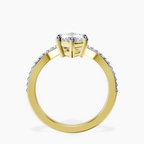 2.92 ct. marquise Zelda Chevron Ring in 10kt yellow gold side right image one