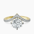 18kt Yellow Gold Zelda Classic Chevron Lab Diamond Ring front image