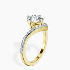 18kt Yellow Gold Zelda Classic Chevron Lab Diamond Ring standing product image one