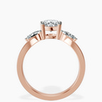 9ct Rose Gold Joella Three Stone Chevron Lab Diamond Ring side right image one