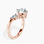 18kt Rose Gold Joella Three Stone Chevron Lab Diamond Ring standing product image one