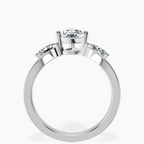 Platinum Joella Three Stone Chevron Lab Diamond Ring side right image one