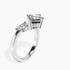 Platinum Joella Three Stone Chevron Lab Diamond Ring standing product image one