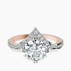 10kt Rose Gold Athena Chevron Twist Lab Diamond Ring front image
