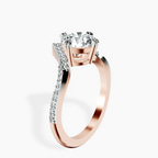 10kt Rose Gold Athena Chevron Twist Lab Diamond Ring standing product image one