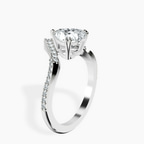 2.70 ct. heart Athena Chevron Twist Ring in 10kt white gold standing product image one