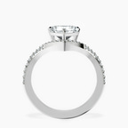 2.70 ct. heart Athena Chevron Twist Ring in 10kt white gold side right image one