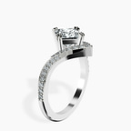 2.80 ct. princess Athena Chevron Twist Ring in 18kt white gold standing product image one
