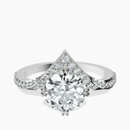 10kt White Gold Athena Chevron Twist Lab Diamond Ring front image