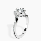 2.82 ct. round Athena Chevron Twist Ring in 18kt white gold standing product image one