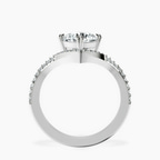 2.82 ct. round Athena Chevron Twist Ring in 18kt white gold side right image one