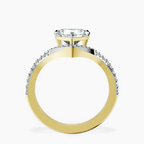 2.23 ct. heart Athena Chevron Twist Ring in 10kt yellow gold side right image one
