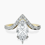 14kt Yellow Gold Athena Chevron Twist Lab Diamond Ring front image