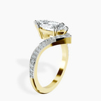 14kt Yellow Gold Athena Chevron Twist Lab Diamond Ring standing product image one