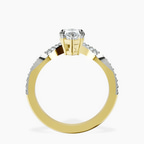 14kt Yellow Gold Athena Chevron Twist Lab Diamond Ring side right image one