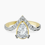 18kt Yellow Gold Athena Chevron Twist Lab Diamond Ring front image