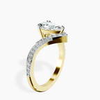 18kt Yellow Gold Athena Chevron Twist Lab Diamond Ring standing product image one