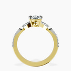 18kt Yellow Gold Athena Chevron Twist Lab Diamond Ring side right image one
