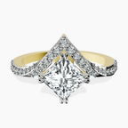 18kt Yellow Gold Athena Chevron Twist Lab Diamond Ring front image