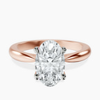 14kt Rose Gold Azalea Classic Solitaire 2mm Lab Diamond Ring front image