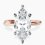18kt Rose Gold Juniper Crossover Solitaire Lab Diamond Ring front image