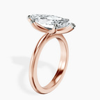 18kt Rose Gold Juniper Crossover Solitaire Lab Diamond Ring standing product image one