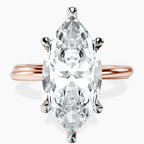 18kt Rose Gold Juniper Crossover Solitaire Lab Diamond Ring front image